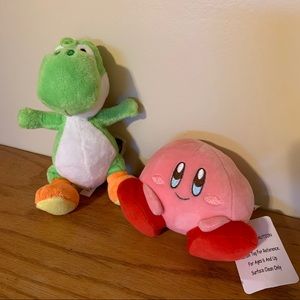 Yoshi & Kirby super Mario plushies